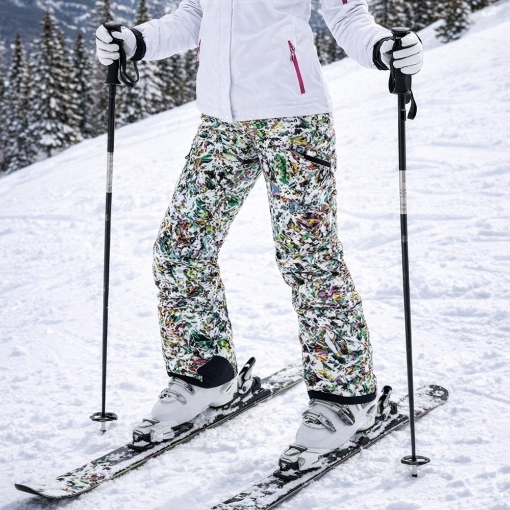 Spyder Ski Pants Girls Size 18 Splatter Print White Multi